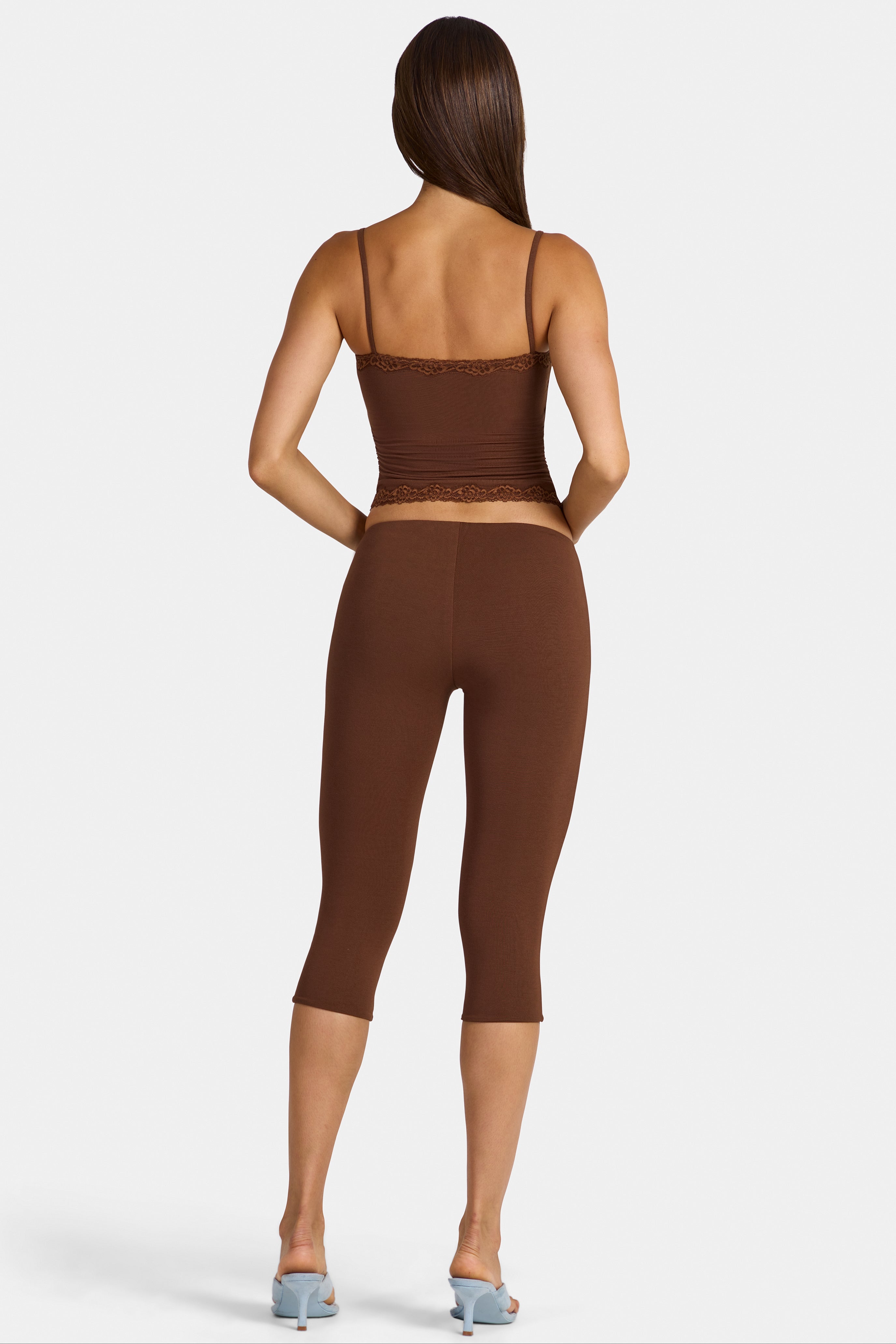 Leggings Capri de modal en marrón cacao