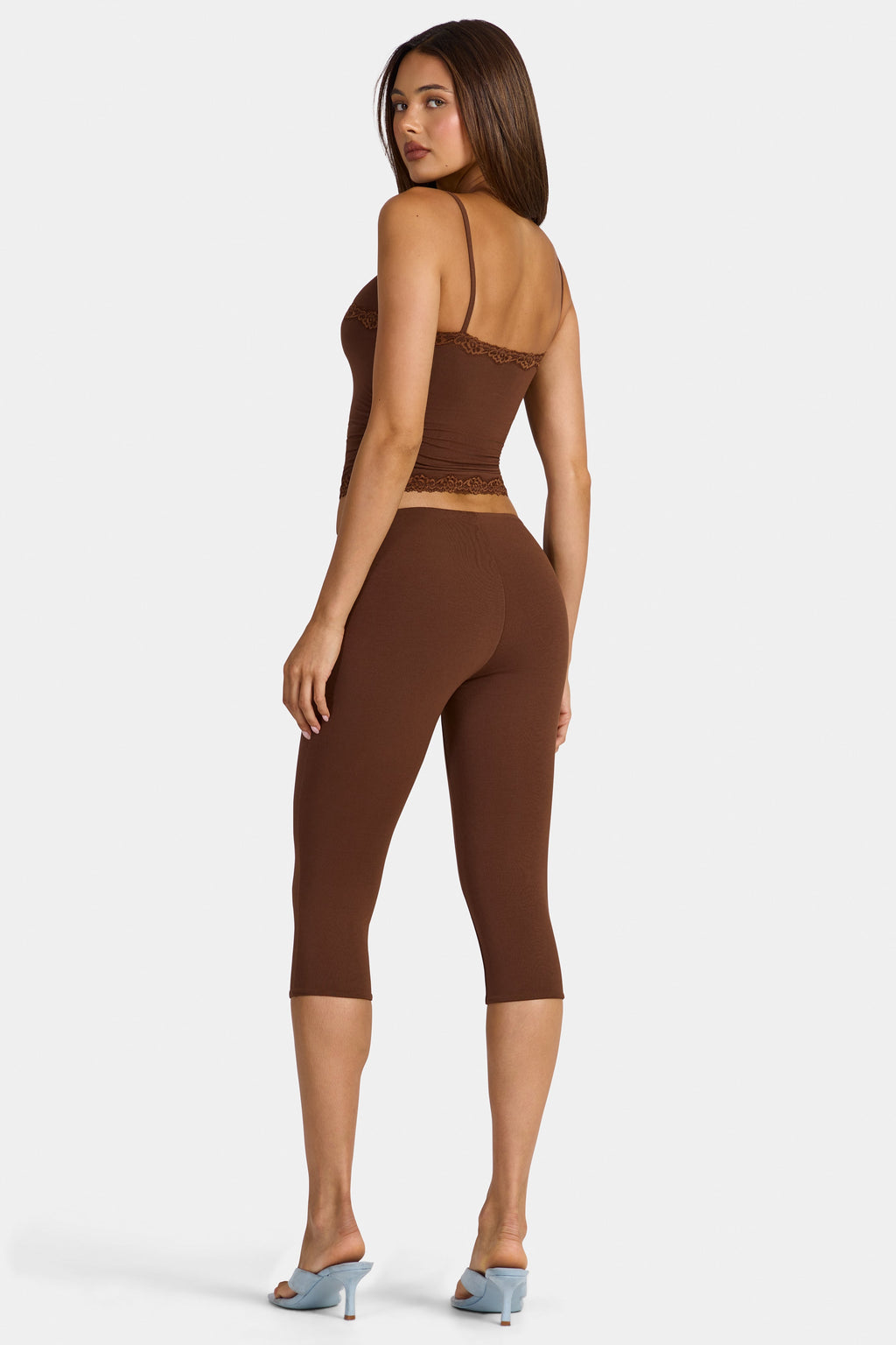 Leggings Capri de modal en marrón cacao