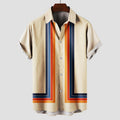 Pol | Men's Short Sleeve Retro Striped Print Shirt