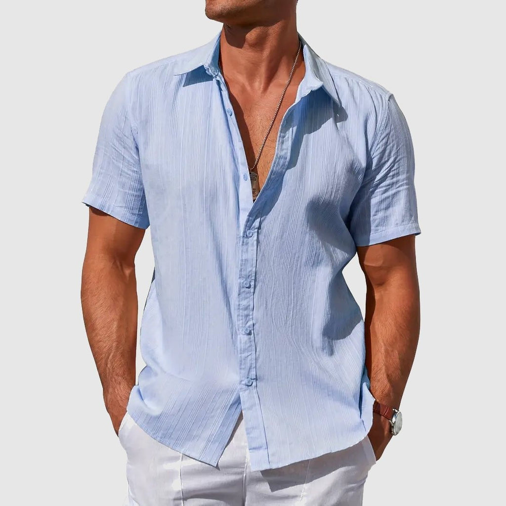 Rodrigo | Men's Short Sleeve Textured Linen Shirt