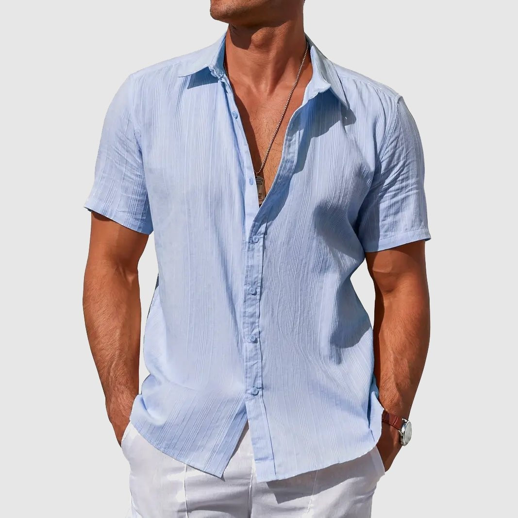Rodrigo | Men's Short Sleeve Textured Linen Shirt