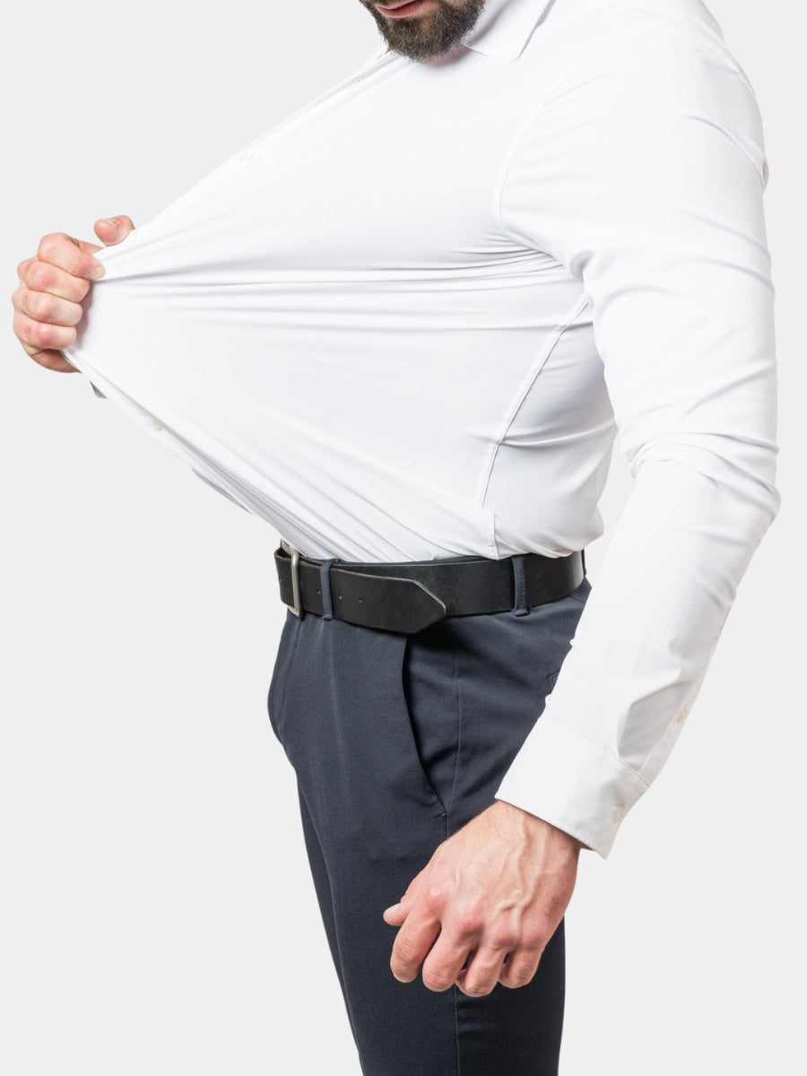 Rodrigo | Men's Long Sleeve Slim Fit Stretch Oxford Shirt Classic Collar