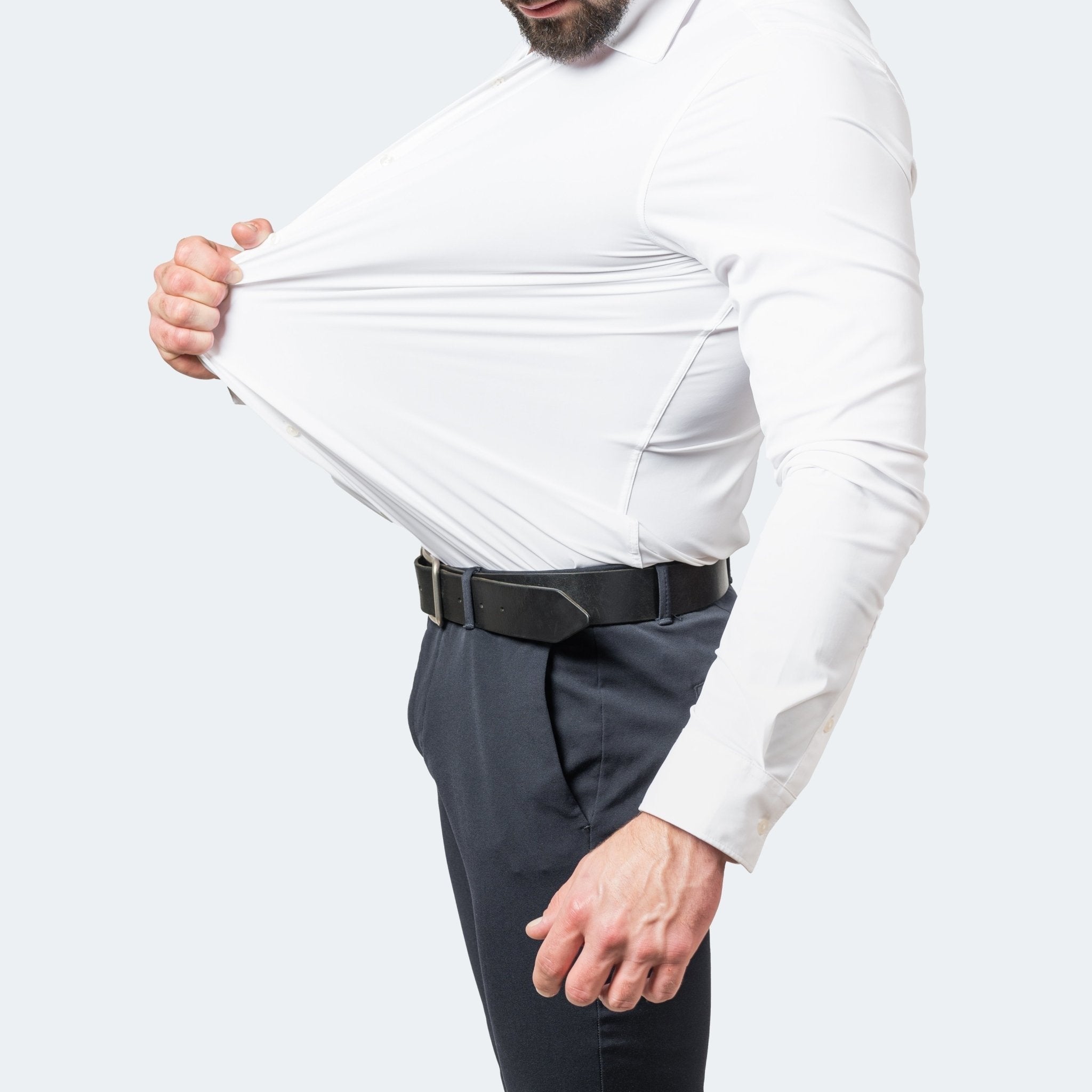 Rodrigo | Men's Long Sleeve Slim Fit Stretch Oxford Shirt Classic Collar