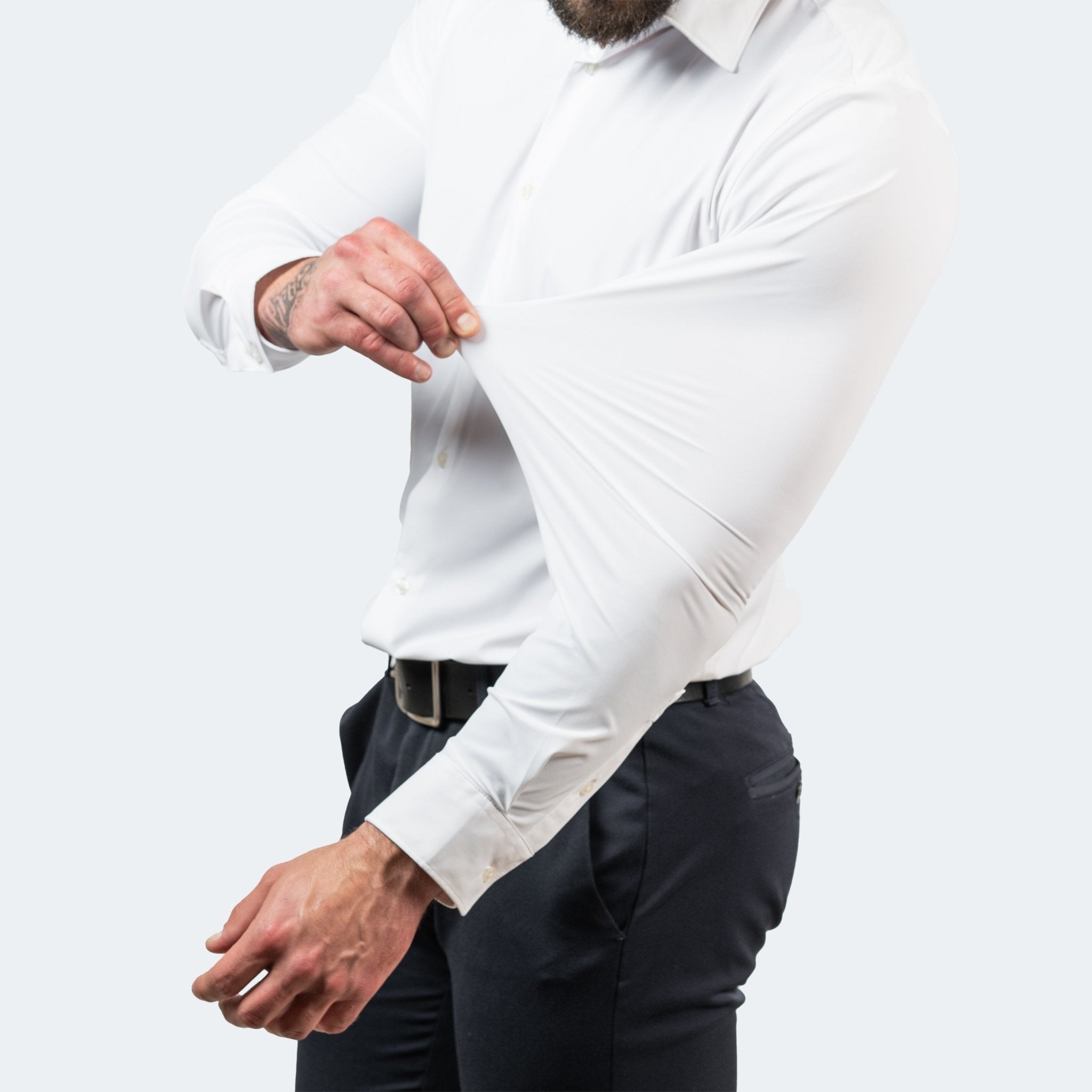 Rodrigo | Men's Long Sleeve Slim Fit Stretch Oxford Shirt Classic Collar
