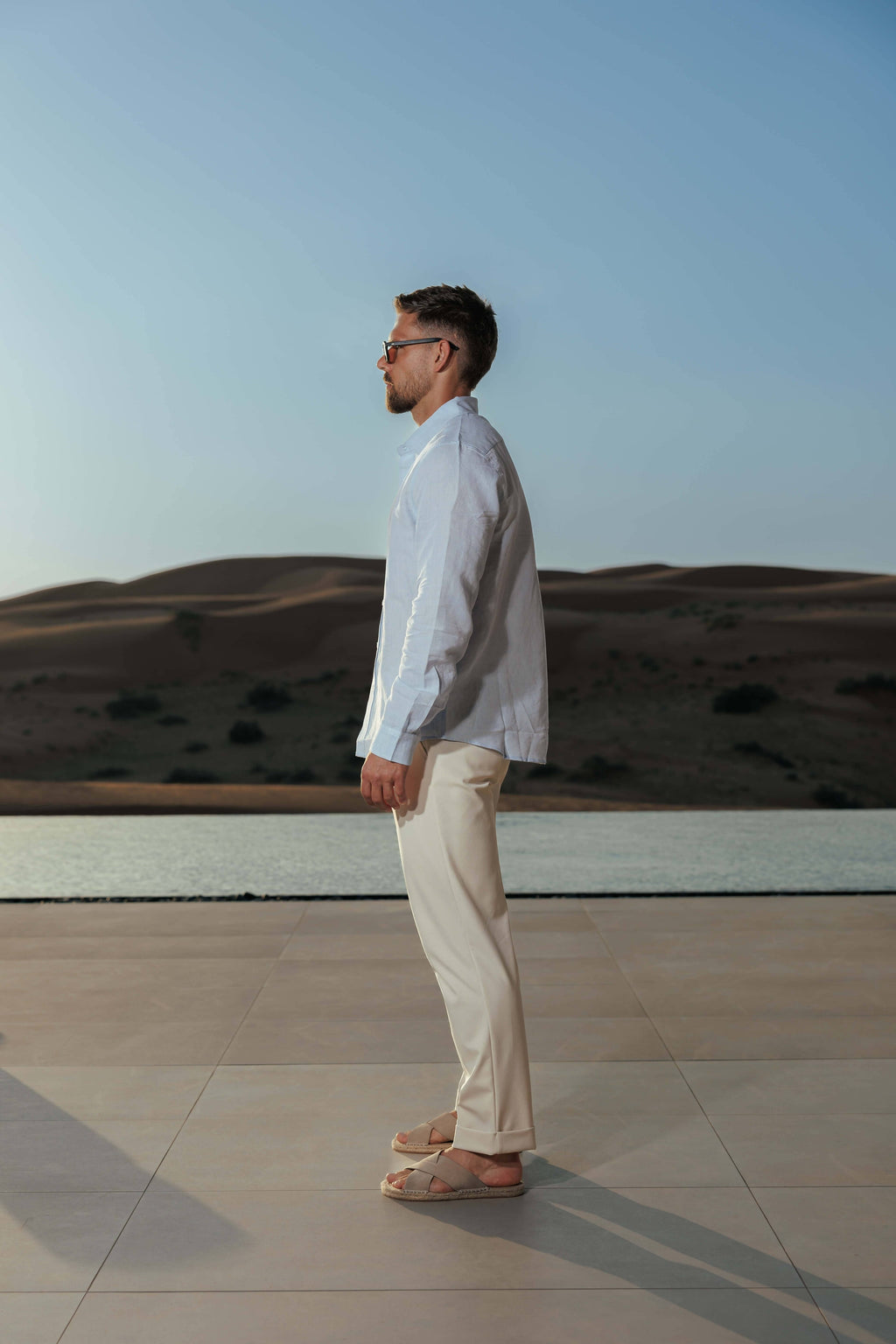 Sergio | Men's Long Sleeve Linen Shirt Classic Collar
