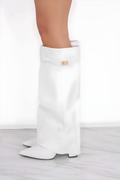 Rome Leather White Boots