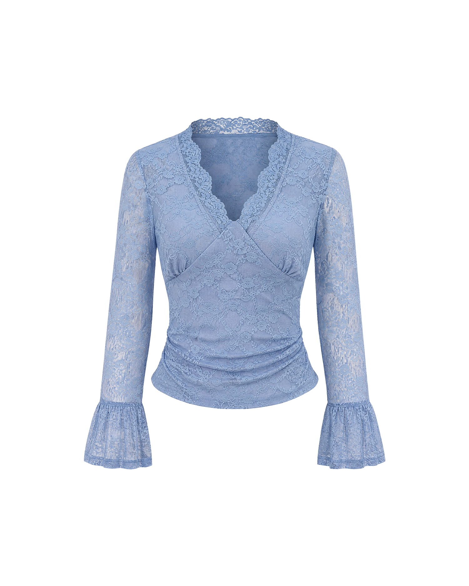 Blue Bell Sleeve Floral Lace Tee
