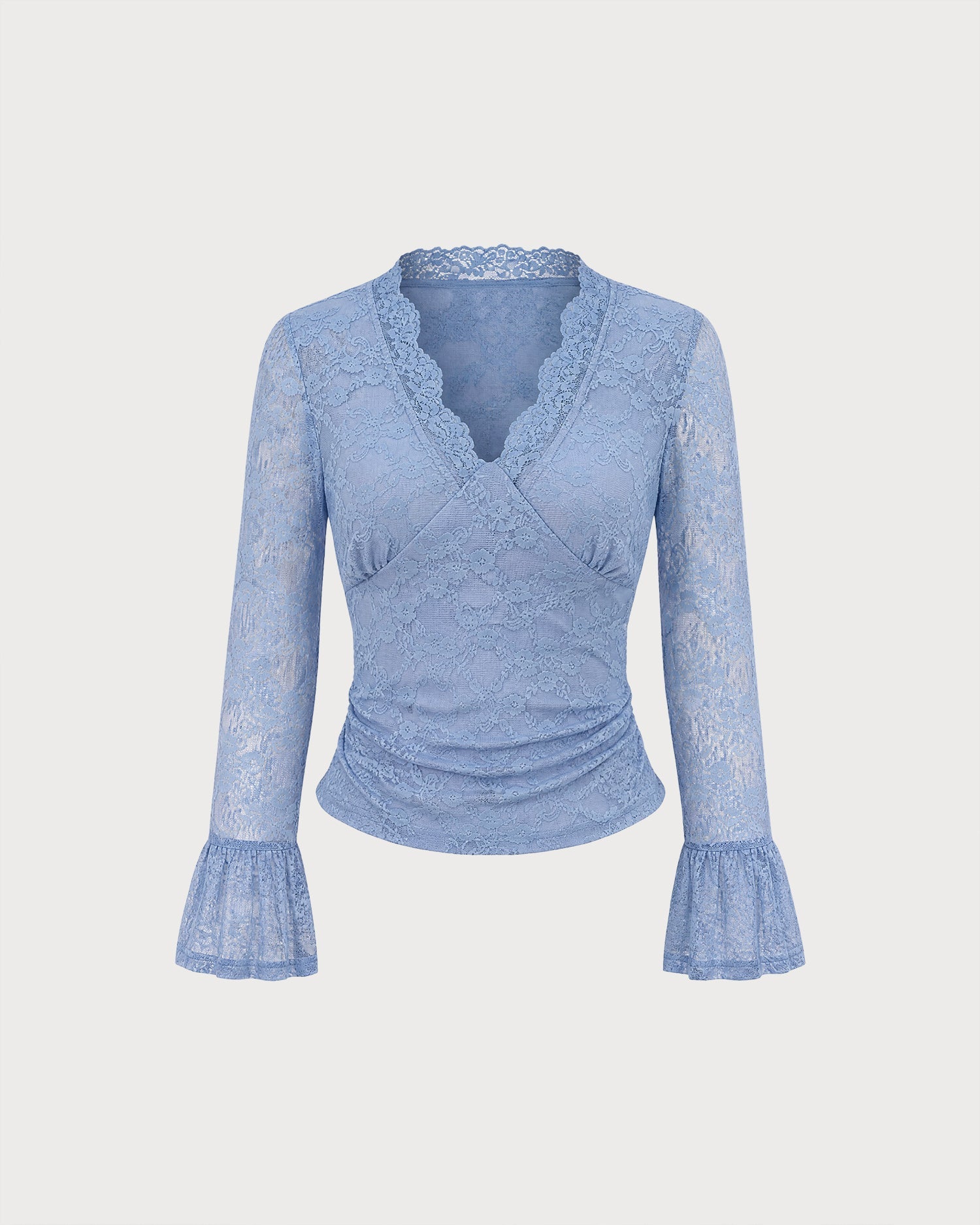 Blue Bell Sleeve Floral Lace Tee