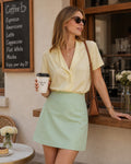Green Solid A-Line Mini Skirt