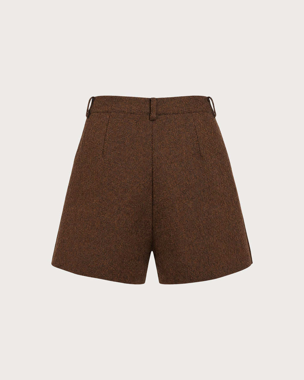 Brown Solid Button Pockets Shorts