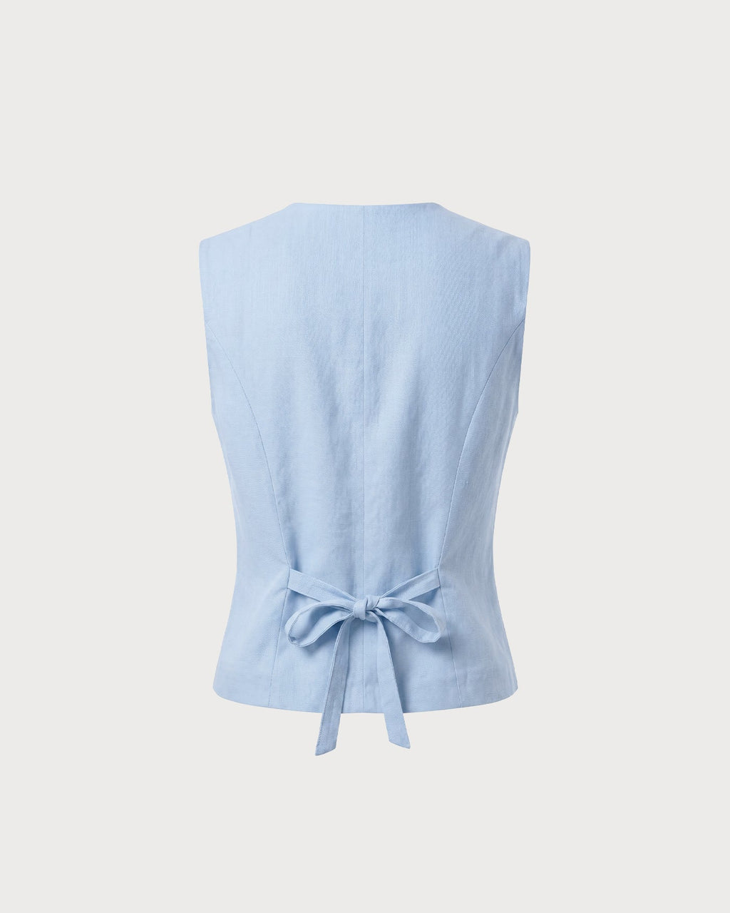 Blue Single Breasted Pockets Vest
